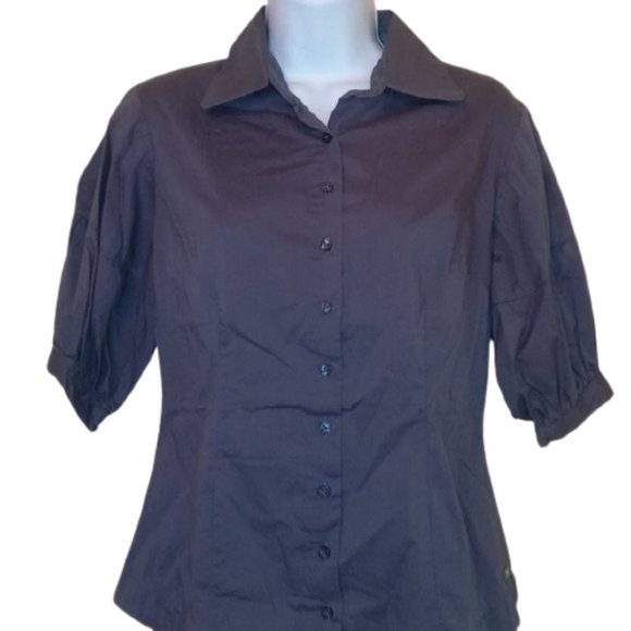 Twik Simons Gray Blouse w Lantern Sleeves Small - Picture 1 of 1